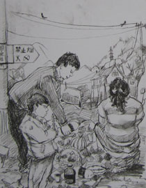2013年清华大学美术学院艺术设计专业速写优秀试卷48