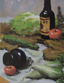 2012年北京服装学院色彩静物优秀卷8