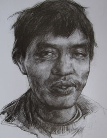 2012年北京服装学院素描人物头像优秀卷14