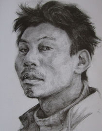 2012年北京服装学院素描人物头像优秀卷38
