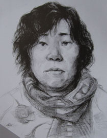 2012年北京服装学院素描人物头像中等卷50