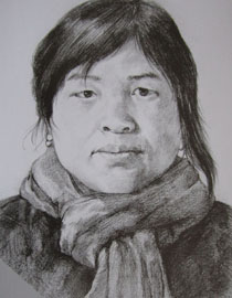 2012年北京服装学院素描人物头像优秀卷58