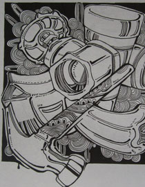 2015年四川美术学院设计基础（黑白装饰画）高分卷44