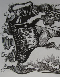 2015年四川美术学院设计基础（黑白装饰画）高分卷49