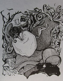 2015年四川美术学院设计基础（黑白装饰画）高分卷60