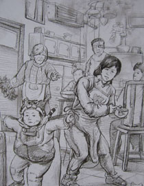 2014年清华大学美术学院设计类速写优秀试卷7