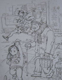2014年清华大学美术学院设计类速写优秀试卷16