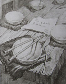 清华大学美术学院2014年设计类素描优秀试卷60